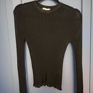 Zara long sleeve ribbed sheer top. Size small with lots of 4 way stretch.